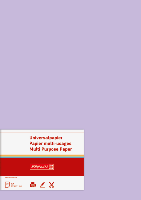 35 listů Universal papír A4 120g světle fialový