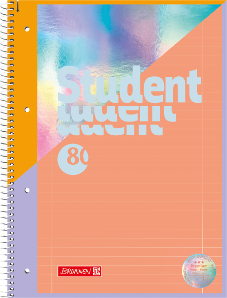 Student blok A4 perleťový, linka, 80 listů, 90g