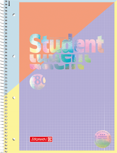 Student blok A4 perleťový, čtvereček, 80 listů, 90g