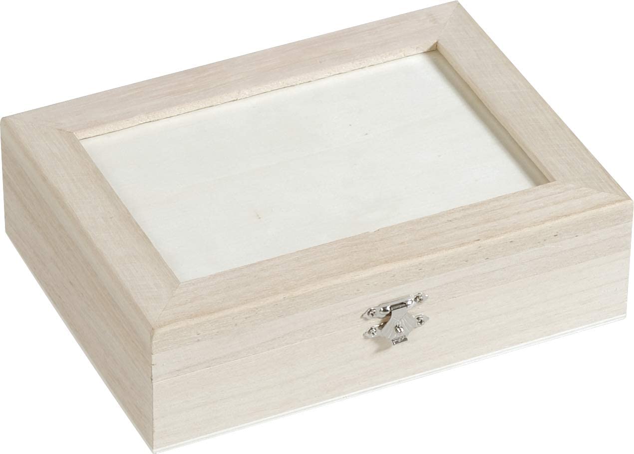 Krabička dřevěná se zámkem a sklem