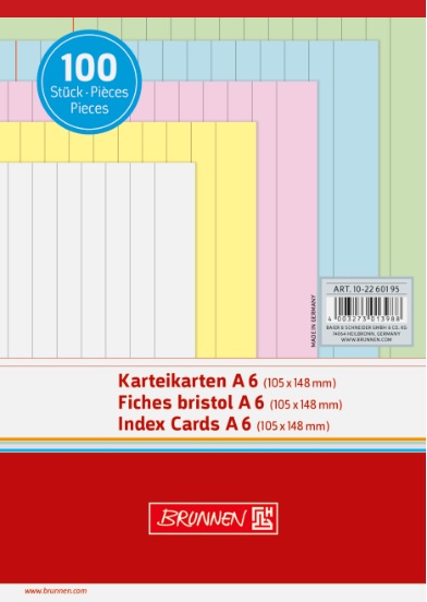 100 ks Karty do kartotéky A6 linkov.mix barev