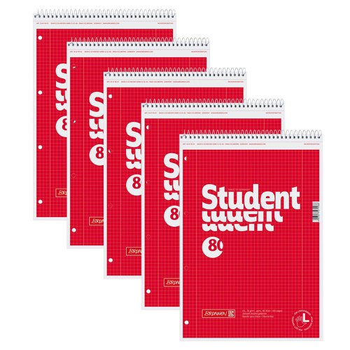 Student blok A4 70g pro leváky,čtver.,spirála, 80 listů