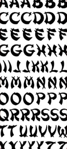 Kontury 10x23 - písmo orient, zlaté