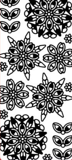 Kontury 10x23 - mandala ornament, stříbrné