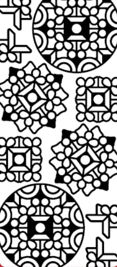 Kontury 10x23 - mandala etno, černé