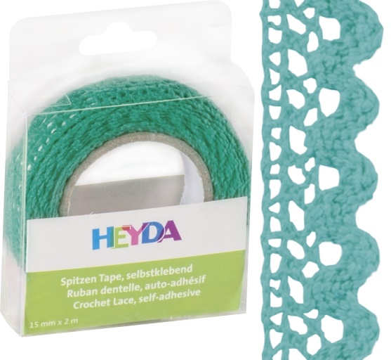 Páska samolepicí 1,5cm x 2m textilní tyrkys