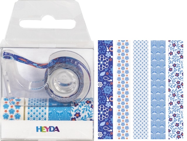 Páska papírová mini lepicí 5ks - modrá