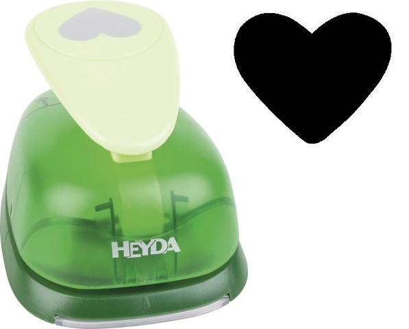 Děrovač zelený 70mm - srdce