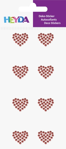 Samolepky srdce, červené 8 ks