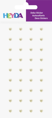 Samolepky perly srdce malé 36 ks