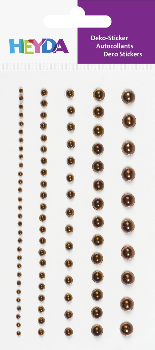 Dekorační kamínek samolepicí 95ks - lesk bronz