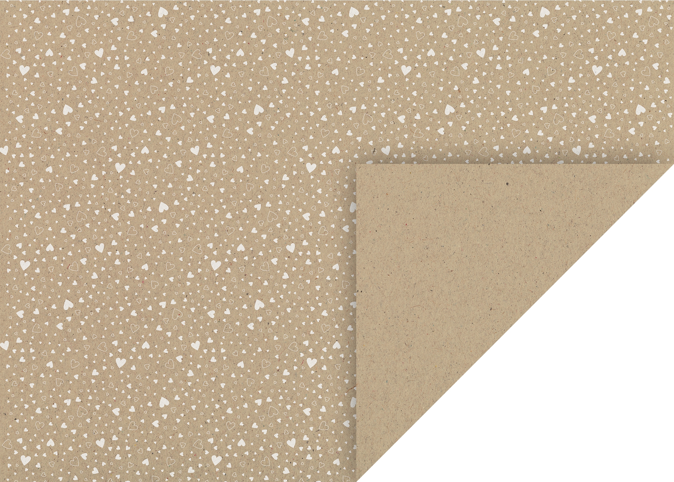 10 ks natur kartonů 50x70 220g, bílá srdce