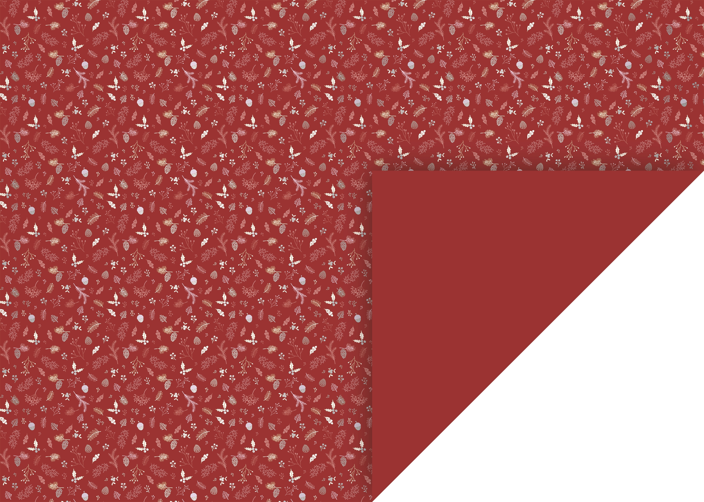 10 ks Karton 50x70 300g větvičky červený/stříbrný