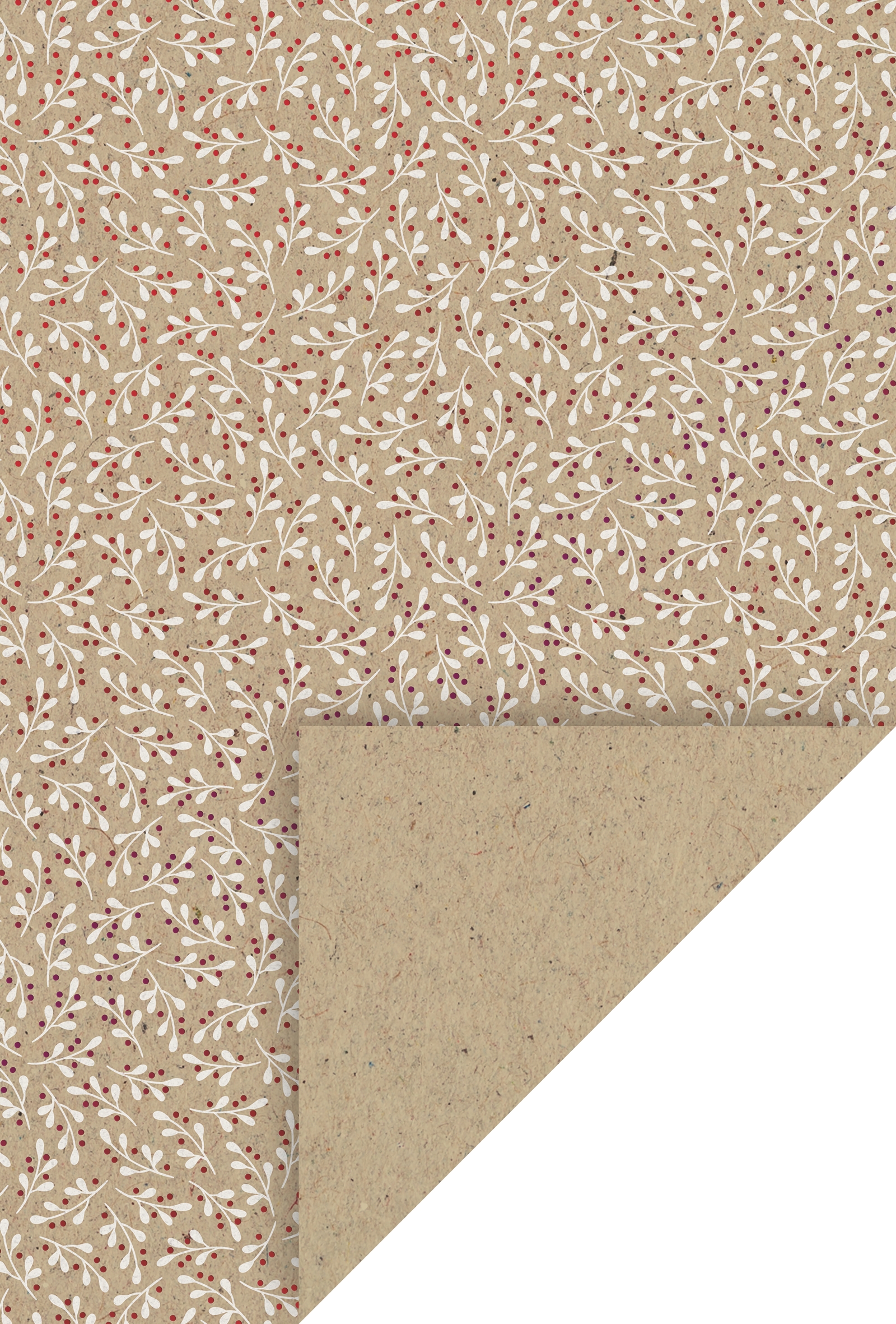 Natur papír A4, jmelí, bílé lístky, červený lesk, 10 listů