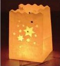 6 ks Pytlík pro světlo 16x11cm bílý - hvězdičky