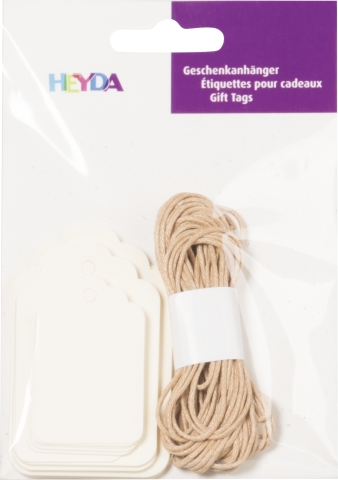 Visačky 220g, dárkový set 30ks - krémové, 3 velikosti