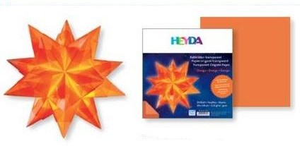 Origami papír 30ks hvězda transparentní oranž - 20x20cm
