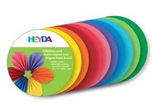 Origami papír kulaté 100ks mix barev - průměr 15cm