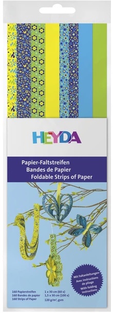 Proužek žlutý/ zelený/modrý 160ks - 120g, 30cm, 8 motivů 