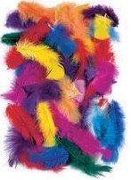 Peří pestré 25g, 4-20cm - barevný mix