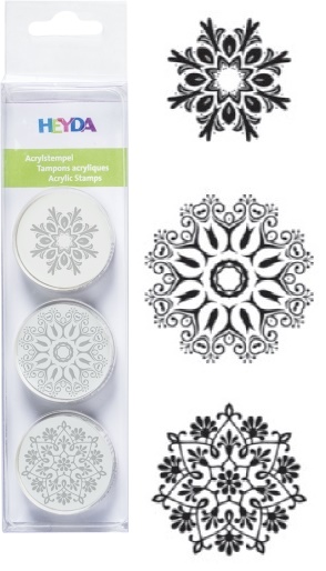 Razítko akryl kulaté - ornament 3ks