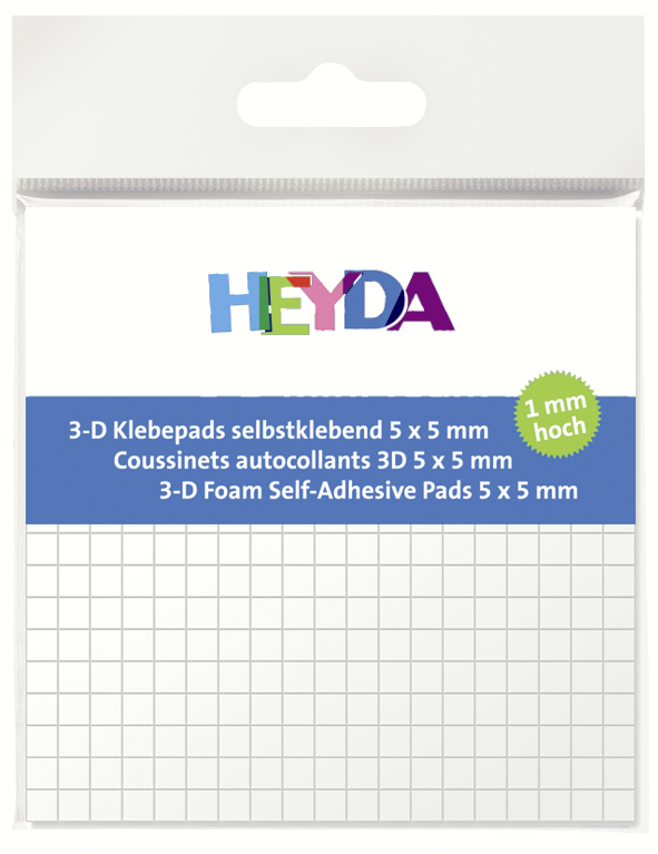 3D oboustranná samolepka 5x5mm - výška 1mm