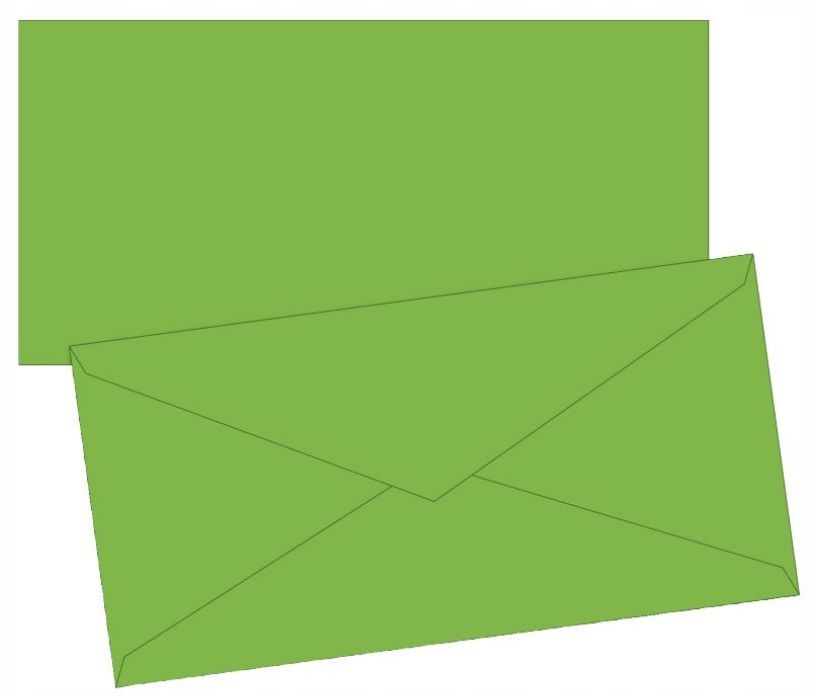 25 ks Dopisní obálka DL světle zelená