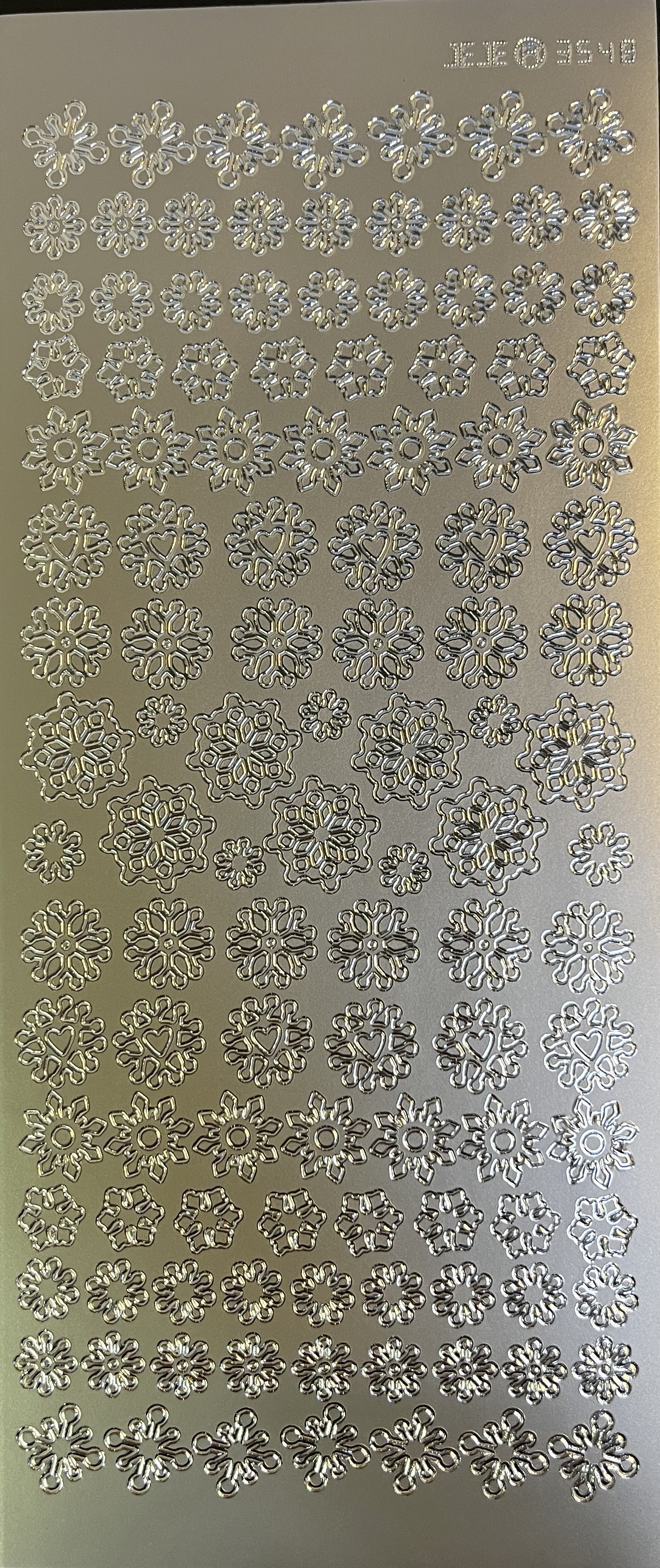 Obrysové samolepky 5ks, 10x23 cm - ornamenty, stříbrné