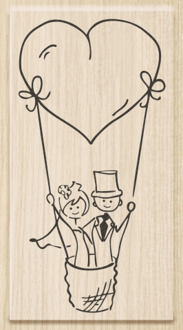 Razítko dřevěné 4,5x9 - pár v balónu