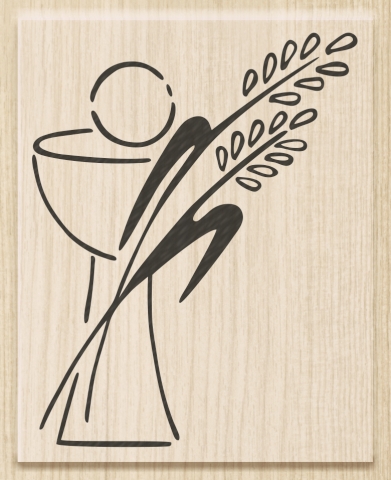 Razítko dřevěné 5,5x7- kalich, klasy