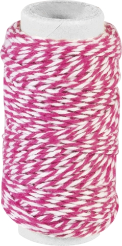 Provázek bavlna 20m pink/bílý