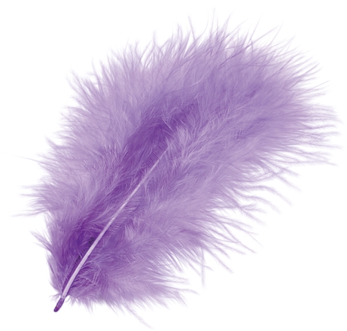 Peří Marabu 10cm - fialové 15ks