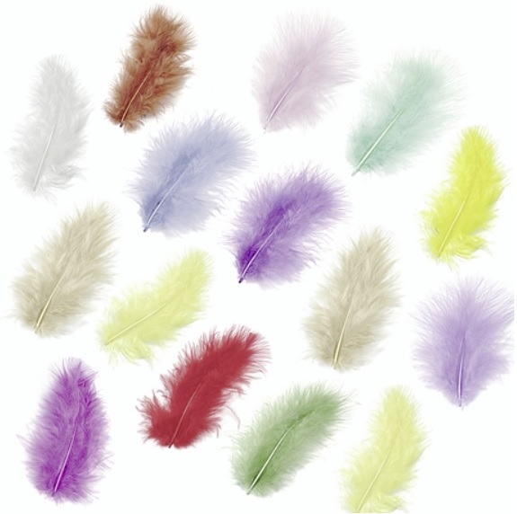 Peří Marabu 5cm - mix barev 15ks