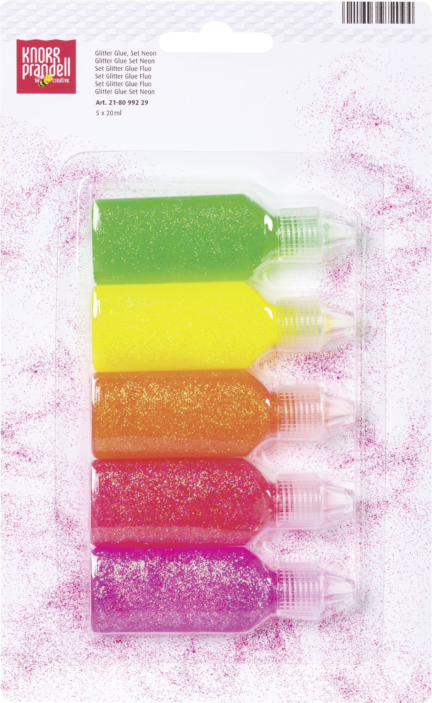 Lepidlo glitrové sada 5x20 ml Neon
