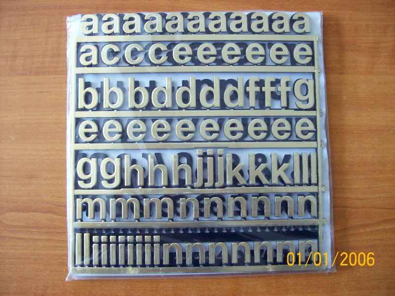 Malá písmena pro drážkové tabule
