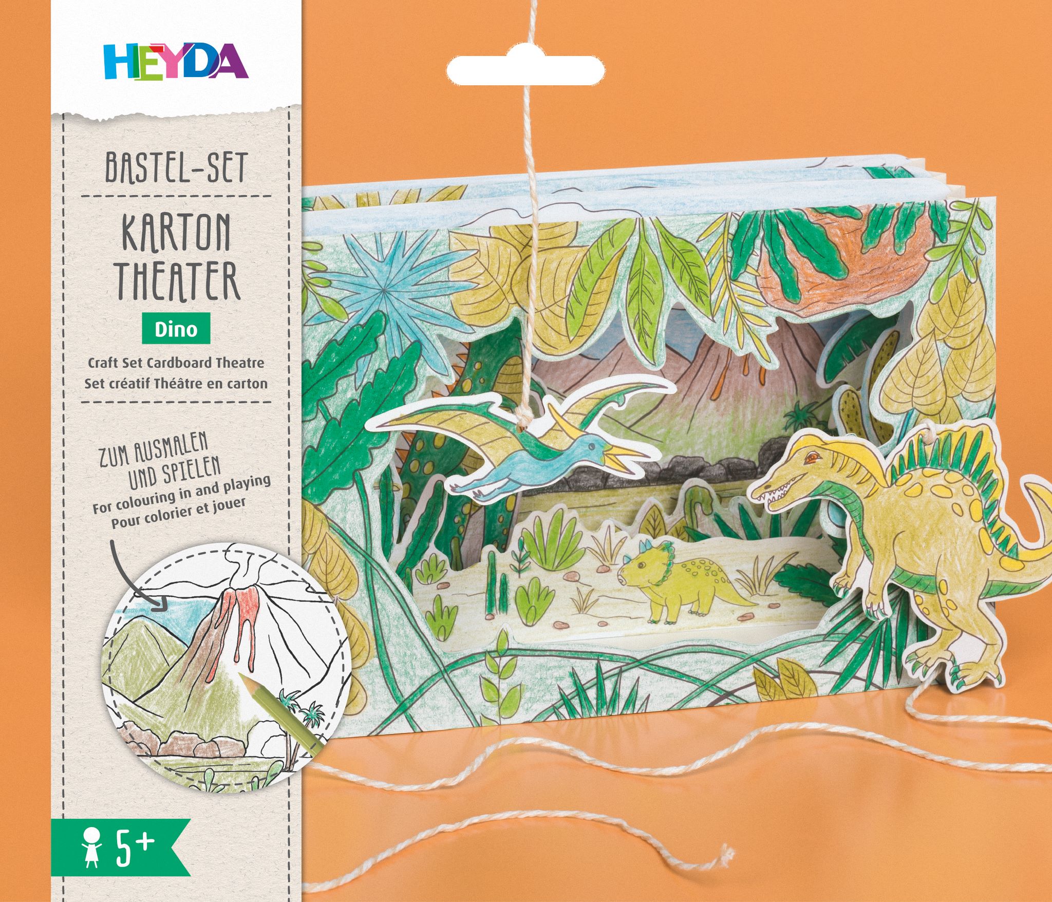 Kreativní sada – kartonové divadlo - dinosauři, 8 dílů
