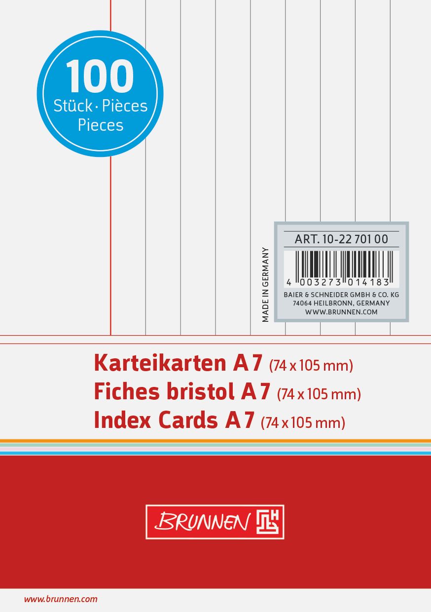 100 ks Karty do kartotéky A7 linkované bílé