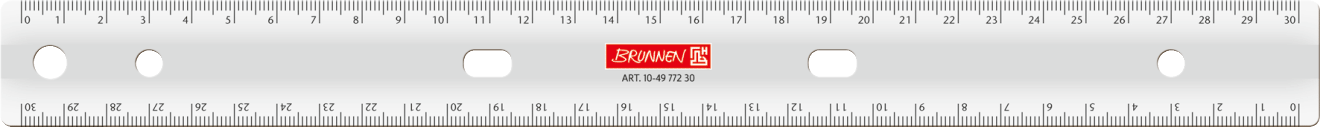 Pravítko 30 cm průhledné, průžné
