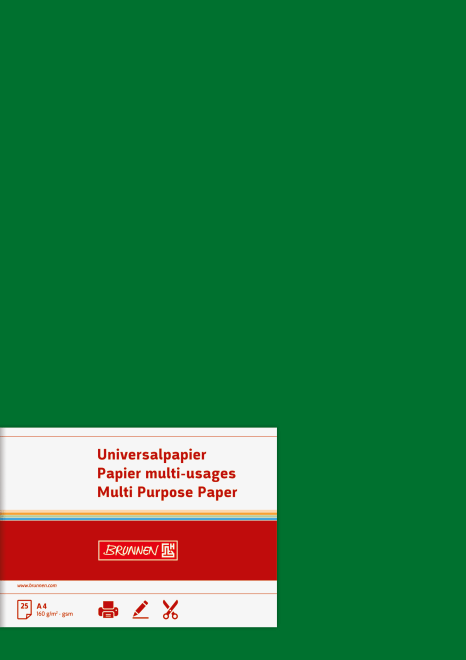 25 listů Universal papír A4 160g tmavě zelený