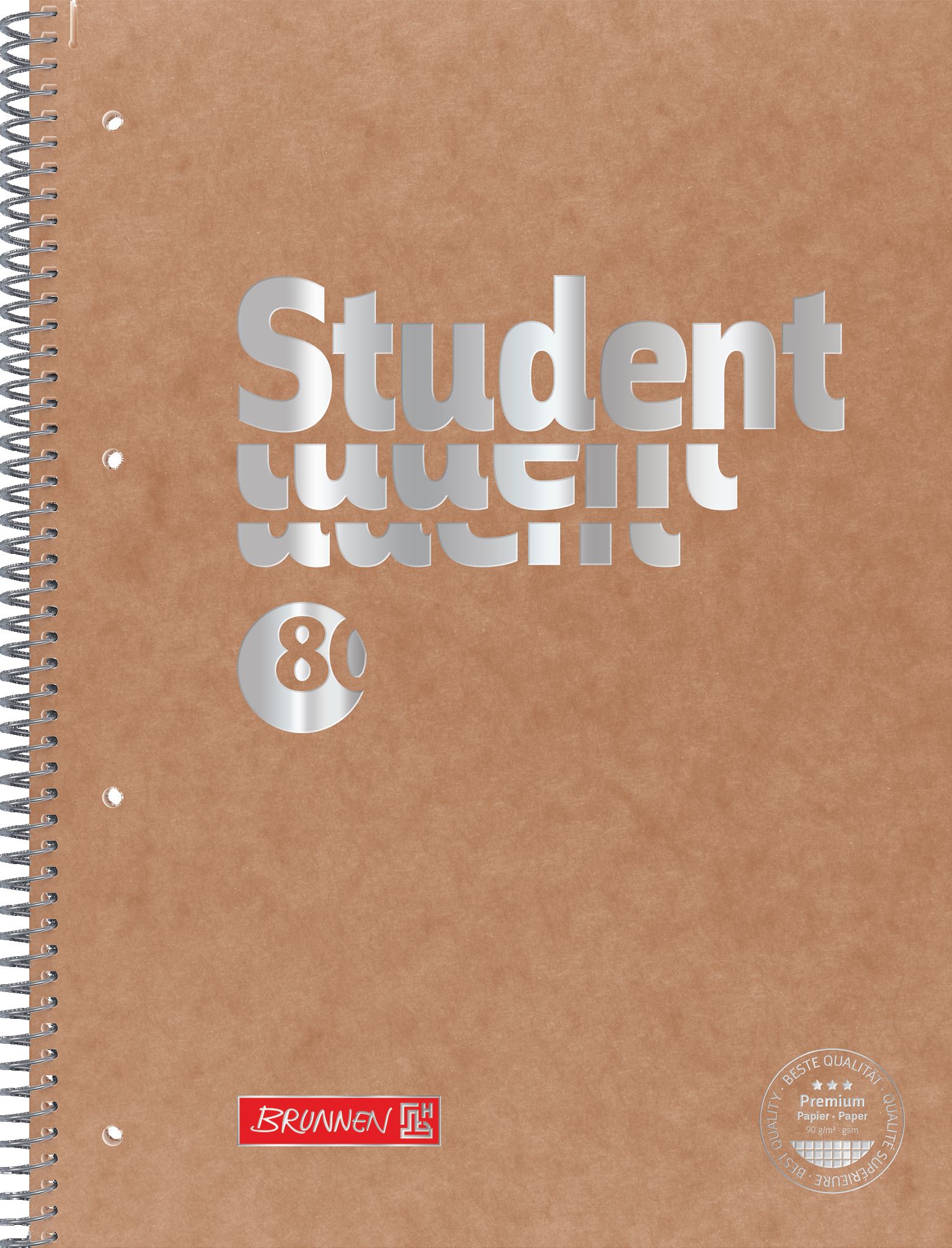 Student blok natur, A4 linka, 90g, 80 listů