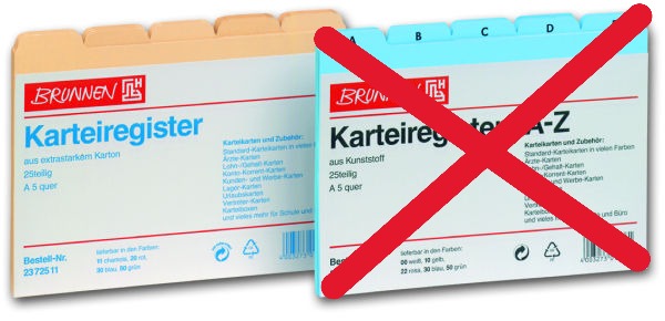 Registrační karty A6, 25ks krémové A-Z