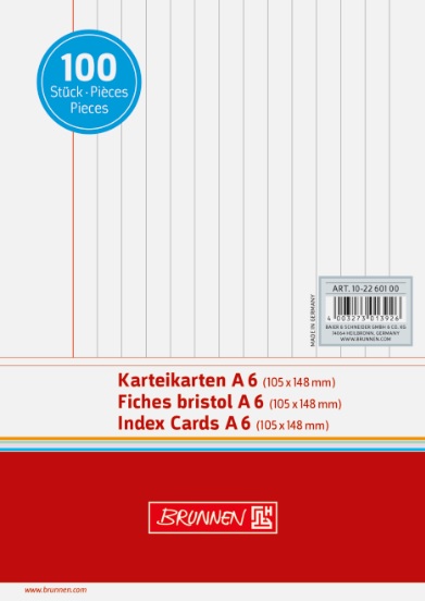 100 ks Karty do kartotéky A6 linkované bílé