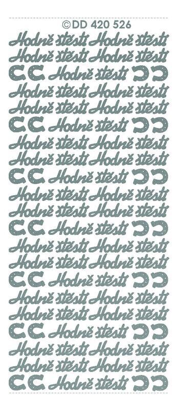 5ks Kontury 10x23 - hodně štěstí, stříbrné