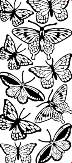 5ks Kontury 10x23 - velcí motýli, duha