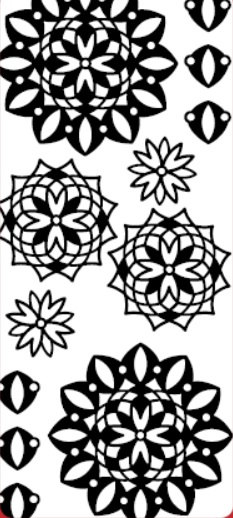 Kontury 10x23 - mandala medailon, stříbrné