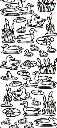 5ks Kontury 10x23 - kachny, zlaté