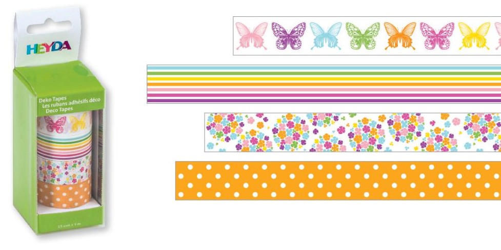 Páska lepicí papírová 4ks - motýlci