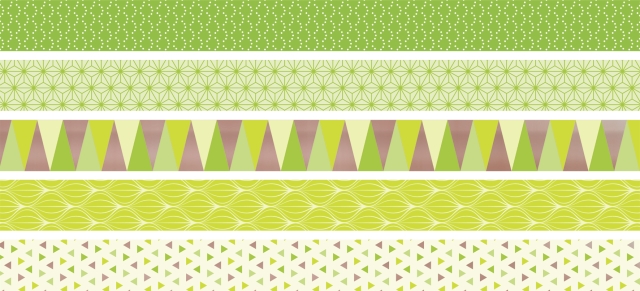 Páska papírová mini lepicí 5ks - sv. zelená