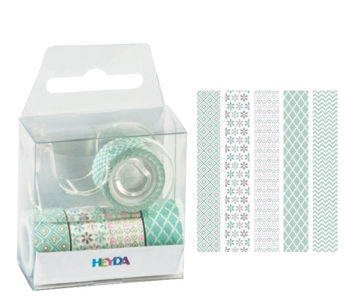 Páska papírová mini lepicí 5ks - zelená