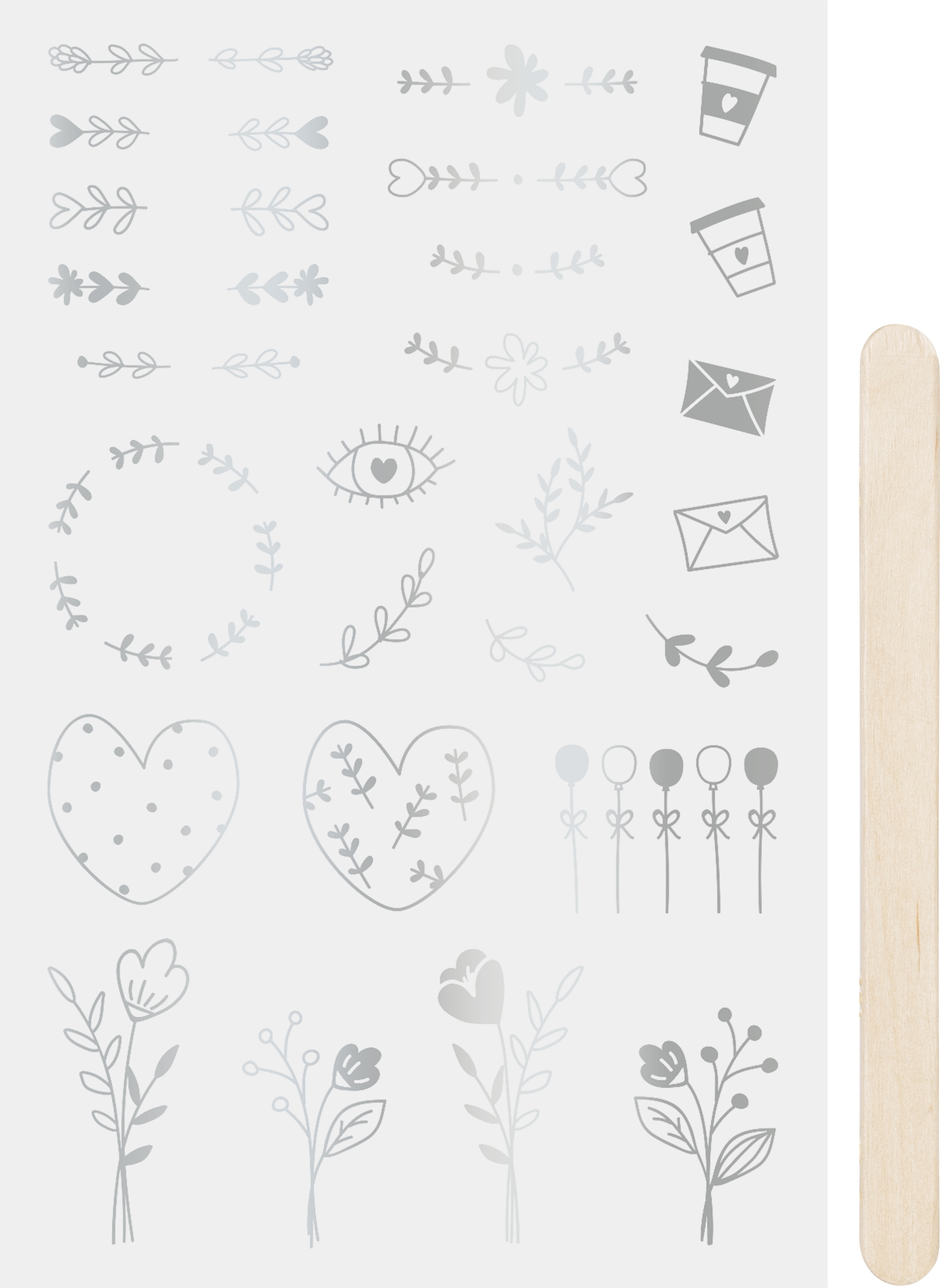 Propisoty 10x19 cm - ornamenty stříbrné